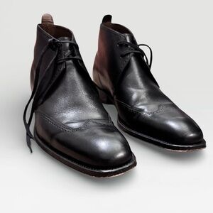 Grenson Black Leather Chukka Boots Men’s Size 7.5 F Made in England